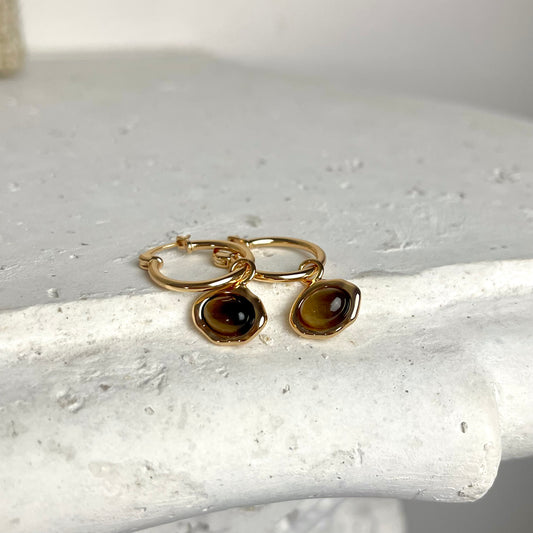 Tiger eye Vintage Earring